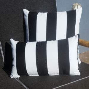 Set of 2 black and white outdoor scatter cushions from Upholstery Design Solutions, South Road, Edwardstown, Adelaide